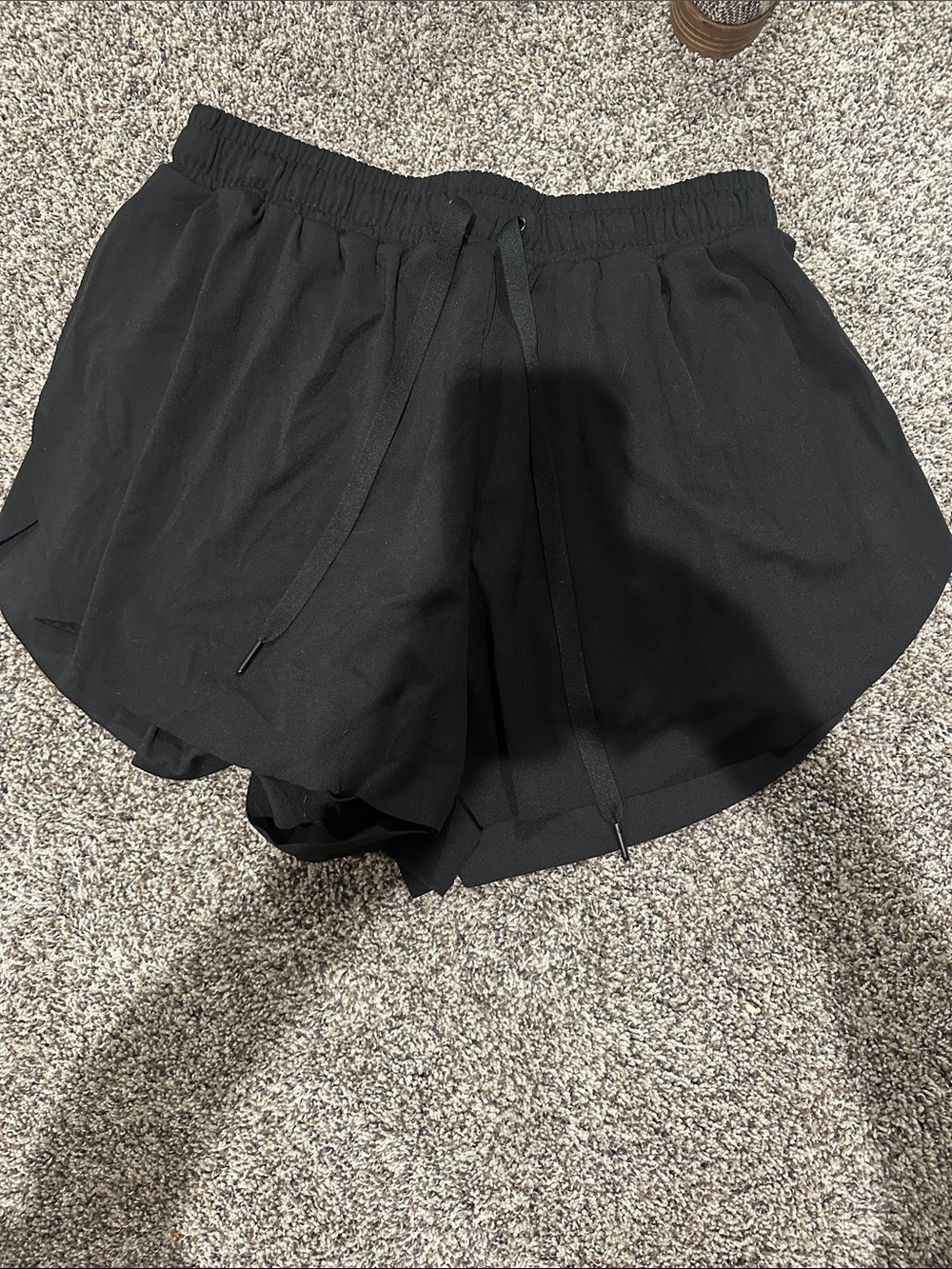 Black Women's Athletic Drawstring Shorts butterfly